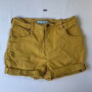 Charter Club Women Shorts 4P Yellow Twill Button 2" Inseam 26” Waist Stretch